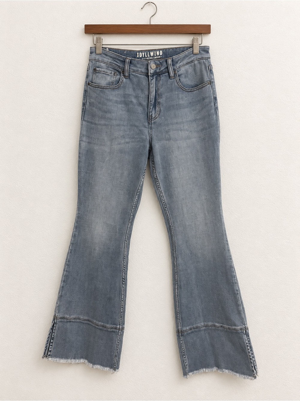 Idyllwind Miranda Lambert High Rise Flare Jeans Side Split Hem Denim Sz 8